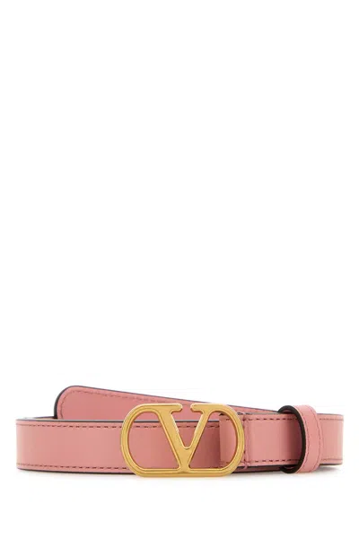 Valentino Garavani Pink Leather Vlogo Belt