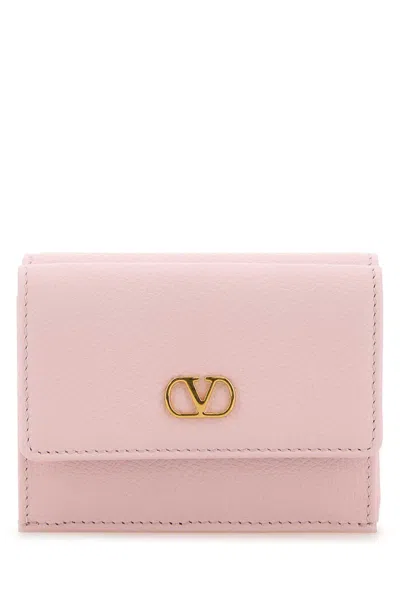 Valentino Garavani Leather Wallet Compact Design Accessory In Pink