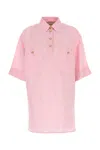 Valentino Linen Blouse With Button Detailing And Pockets In Pink