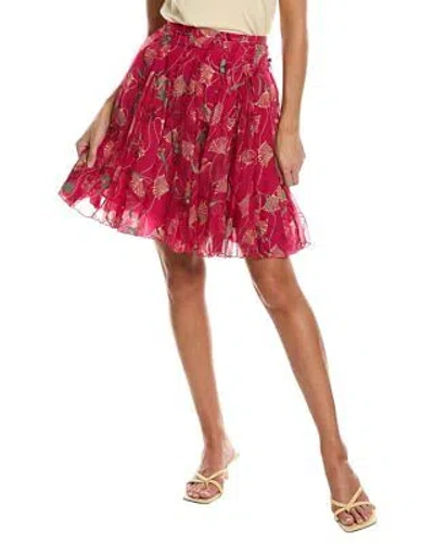 Pre-owned Valentino Pink Lotus Silk Skirt Women's