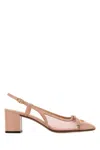Valentino Garavani Valet Du Roi Slingback Pump In Mesh And Kidskin 60mm Woman Pink 42 In Nude