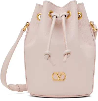 Valentino Garavani Pink Mini Drawstring Vlogo Signature Bag In 16q Rose Quartz