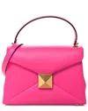 Valentino Pink Nappa Leather Small One Stud Top Handle Bag (authentic Pre-  Loved) In Pink