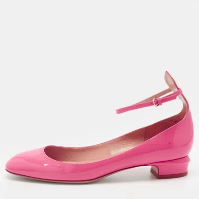 Pre-owned Valentino Garavani Pink Patent Leather Tan-go Pumps Size 40