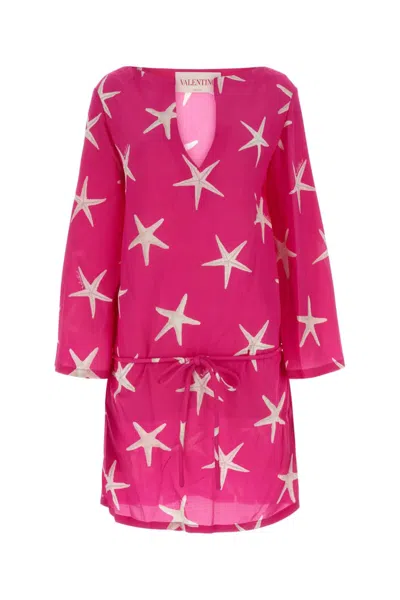 Valentino Starfish Print Mini Dress In Multicolor