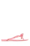 Valentino Pvc Thong Slippers Featuring Bow Detail In Bubble