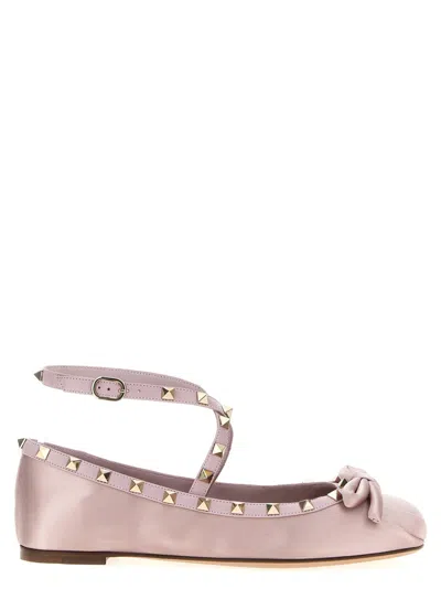 Valentino Garavani Rockstud Ballet Flats In Pink