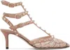Valentino Rockstud 65 Lace And Suede Pumps