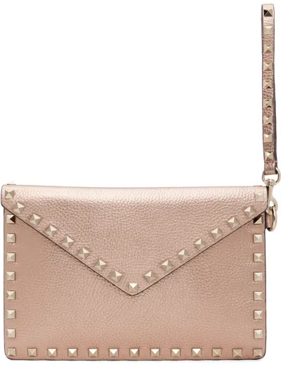 Valentino Garavani Pink Rockstud Laminated Pouch