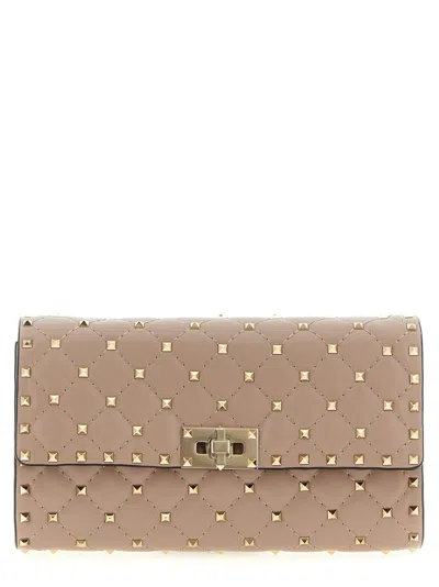 VALENTINO GARAVANI PINK ROCKSTUD SPIKE SHOULDER BAG