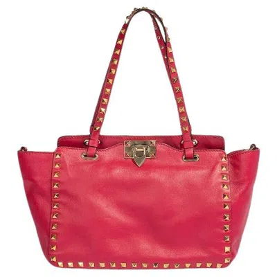 Pre-owned Valentino Garavani Valentino Pink Rockstud Tote Bag