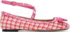 Valentino Rockstud Tweed Ballet Flats In 9tc Latte-rosa/femin