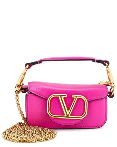 Valentino Garavani Valentino Pink Sheep Leather Vlogo Loco Flap Shoulder Bag Mini (authentic Pre-  Loved)