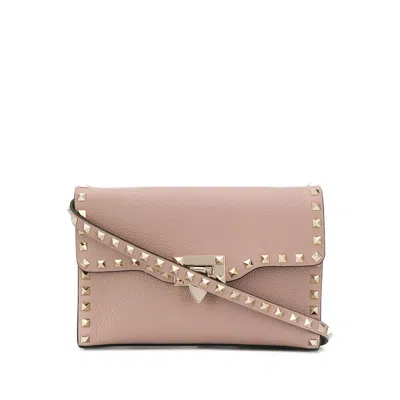 Valentino Garavani Valentino Small Shoulder Bag Rockstud In Brown