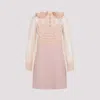 Valentino Peter Pan Collared Ruffle Bib Mini Dress In Pink