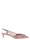 Valentino Vlogo 40 Patent Leather Slingback Pumps In Pink