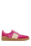 Valentino Upvillage Embossed Leather-trimmed Paneled Suede Sneakers