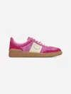 Valentino Upvillage Embossed Leather-trimmed Paneled Suede Sneakers