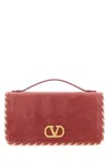 Valentino Pink Velvet Vlogo Signature Handbag