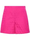 VALENTINO PINK VLOGO JACQUARD TAILORED SHORTS