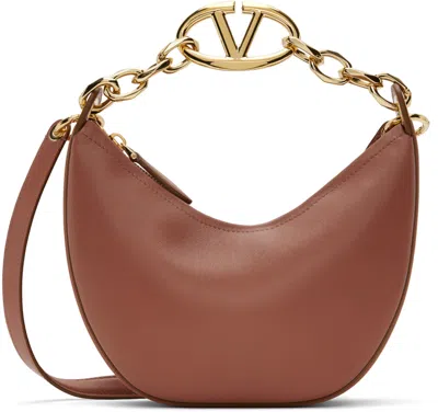 Valentino Garavani Pink Vlogo Moon Mini Bag In Brown
