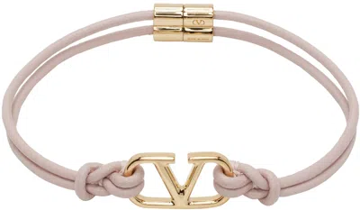 Valentino Garavani Pink Vlogo Signature Bracelet In 16q Rose Quartz