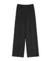 Valentino Pinstripe Trousers In Wool And Silk In Black