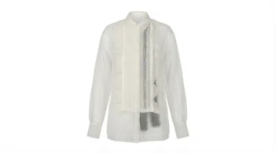 Valentino Pinstriped Cotton-blend Shirt In Gray
