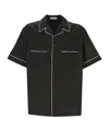 Valentino Short-sleeved Collared Top In Black