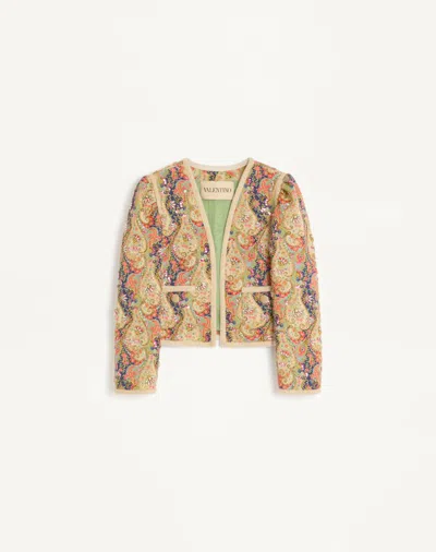 Valentino Piquet Jacket With Voyage Imaginaire Paisley Print Woman Multicolour 42