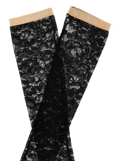 Valentino Pizzo Rebordè Socks Black
