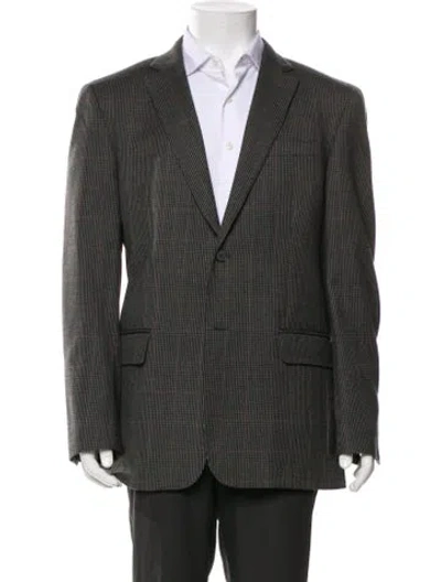 Pre-owned Valentino Plaid Print Blazer In Green