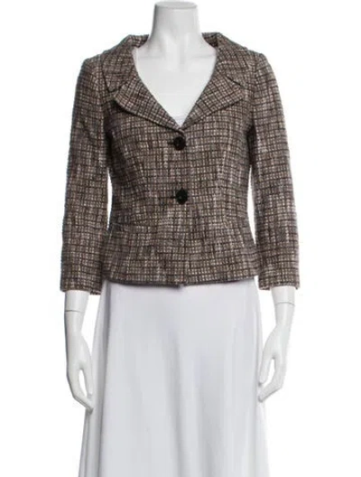 Pre-owned Valentino Plaid Print Blazer In Neutral
