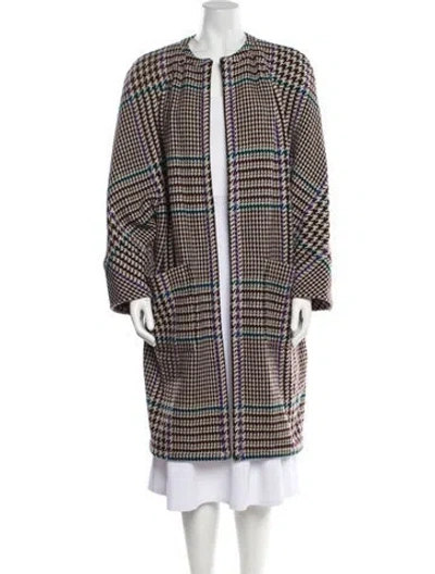 Pre-owned Valentino Plaid Print Crew Neck Sweater In Multi