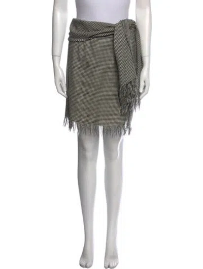 Pre-owned Valentino Plaid Print Knee-length Skirt In White