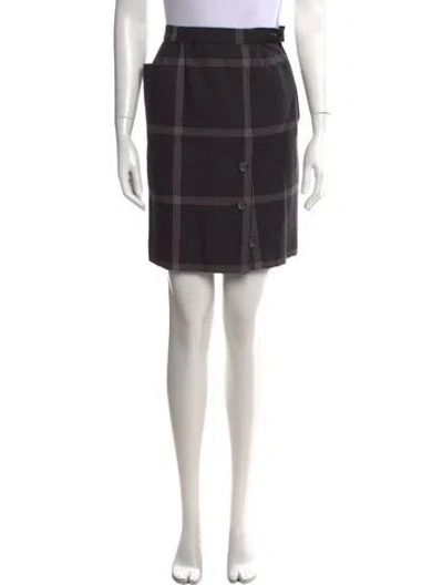 Pre-owned Valentino Plaid Print Mini Skirt In Gray