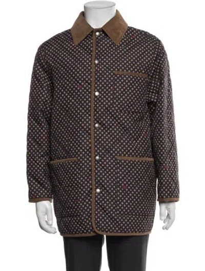 Pre-owned Valentino Plaid Print Peacoat In Blue