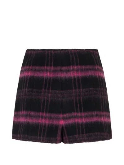 Valentino Plaid Shorts In Black