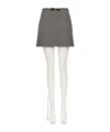 Valentino Checked Wool And Cashmere Miniskirt In Gray