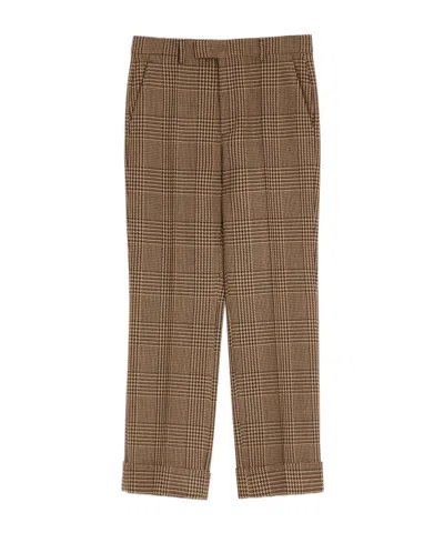 Valentino Plaid-pattern Trousers In Brown