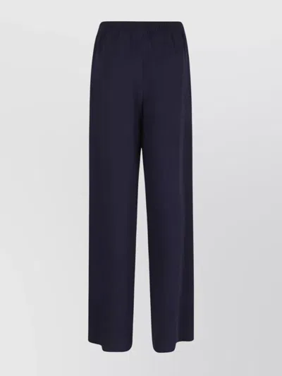 Valentino Plain Wide Leg Trousers In Blue