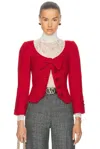 Valentino Plain Wool Tweed Jacket In Red