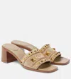 Valentino Womens Plaster Caster 60 Stud-embellished Suede Heeled Sandals Ta In Beige