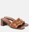 Valentino Plaster Caster 60 Studded Leather Mules In Braun