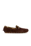 Valentino Driver Loafers In Brown