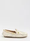 Valentino Plaster Caster Driver Loafers In Beige