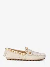 Valentino Plaster Caster Driver Loafers In Ivory