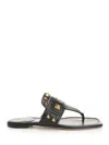 Valentino Vlogo Rockstud Leather Sandal In Black
