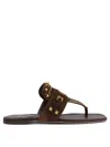 Valentino Garavani Plaster Caster Flip Flops With Gold Accents And Open Toe