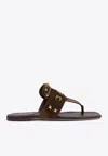 Valentino Garavani Plaster Caster Flip Flops With Gold Accents And Open Toe